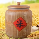 Food Containers Ceramic Rice Jar with Lid, Grain Dispenser, Kitchen & Pantry Organization, Ceramic Rice Cylinder, Food Airtight Storage Jars for Flour, Rice, Nuts, Snacks(26.3 * 23cm/10.3 * 9in)