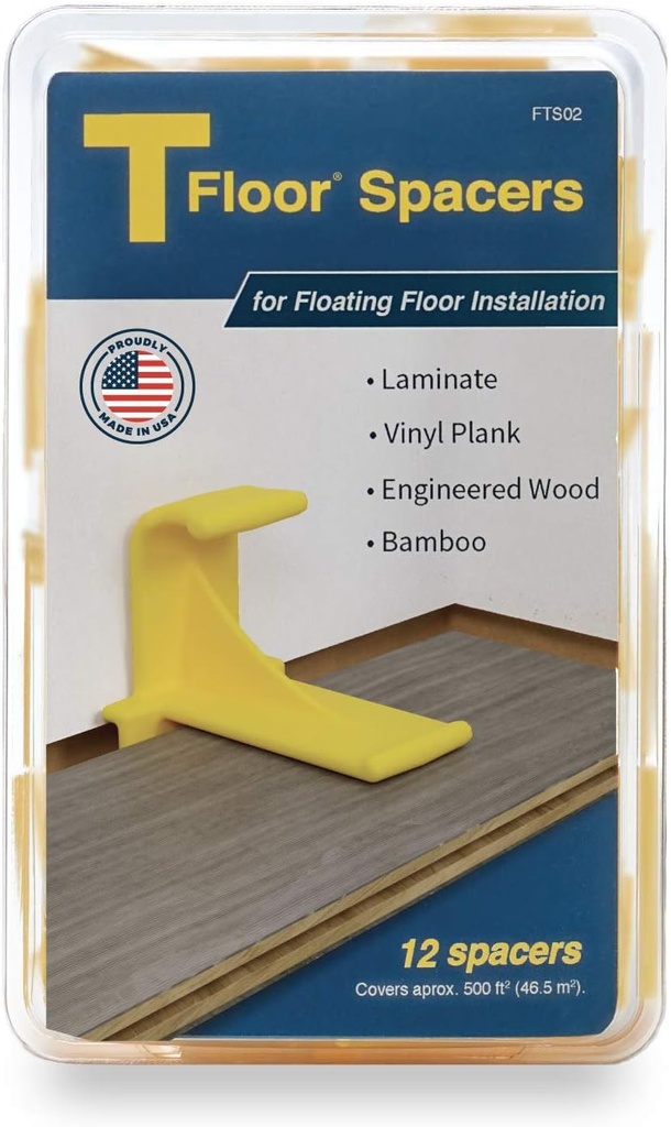 Laminate Flooring Spacers : for Installing Laminate Wood, Vinyl Plank, Engineered Hardwood, LVT, Bamboo, Subfloor Panels, or Any Floating Floor Material. Made in The USA.