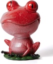 Candy Dish Cookie Jar Frog Figurine Sculpture Modern Decor Gifts Polyresin Statue Red 8.0 inch