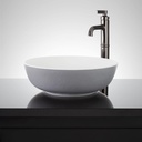 Signature Hardware 483676 Elkshire 16" Resin Vessel Bathroom Sink - Gray Exterior and Matte White Interior - Gray