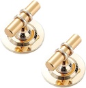 2 Pack Self-Stick Cabinet Handle Knobs Metal Drawer Pull Helper With Adhesive Sliding Door Handle for Refrigerator Window Wardrobe Peel and Stick (Single Hole, Gold)