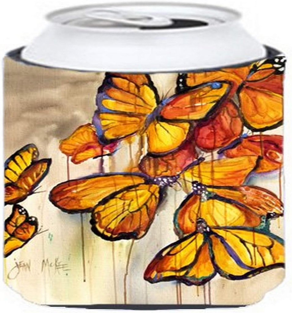 Caroline's Treasures JMK1220CC Butterflies Can or Bottle Hugger Cooler Washable Drink Sleeve Collapsible Beverage Insulated Holder, Can Hugger, Multicolor