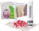 Handheld Vacuum Sealer for Food, Food Storage Bags Set, Reusable Sous Vide Bags (Vacuum Sealer Pump + 14 Bags)
