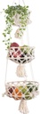Hanging Basket Macrame Plant Hanger Large 3-Tier Macrame Baskets Handmade Kitchen Storage for Produce. Boho Decor Macrame Hanging Planter Fruit Basket Woven by Hand. Decorative Organizer Plant Holder