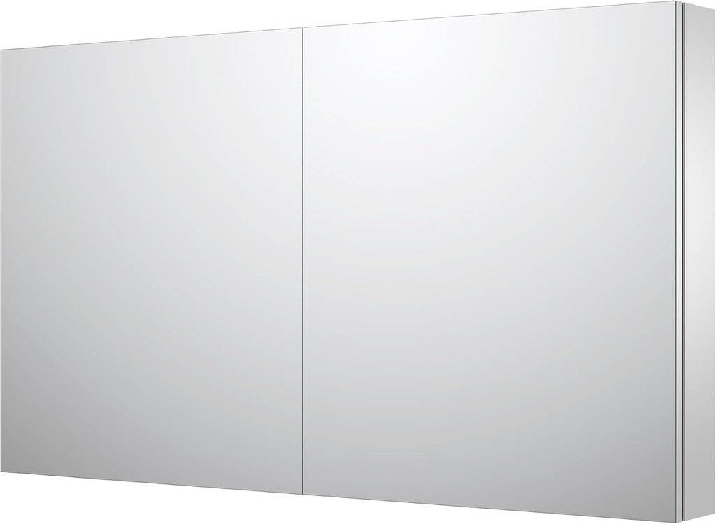 Sunrosa Aluminum Bathroom Medicine Cabinet with Mirror Door, 48" x 27.5", 2-Door Wall-Mounted & Recessed Bathroom Medicine Cabinet Organizer