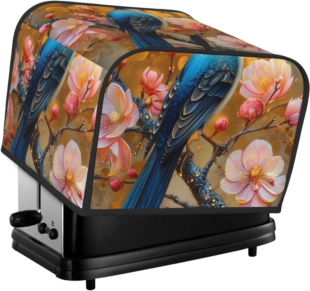 Oven Cover Kitchen Bread Machine Protector,4 Slice Toaster Cover For Home,Fingerprint Coaster Cover,Kitchen Small Appliance,Bluebird Blossom Elegance