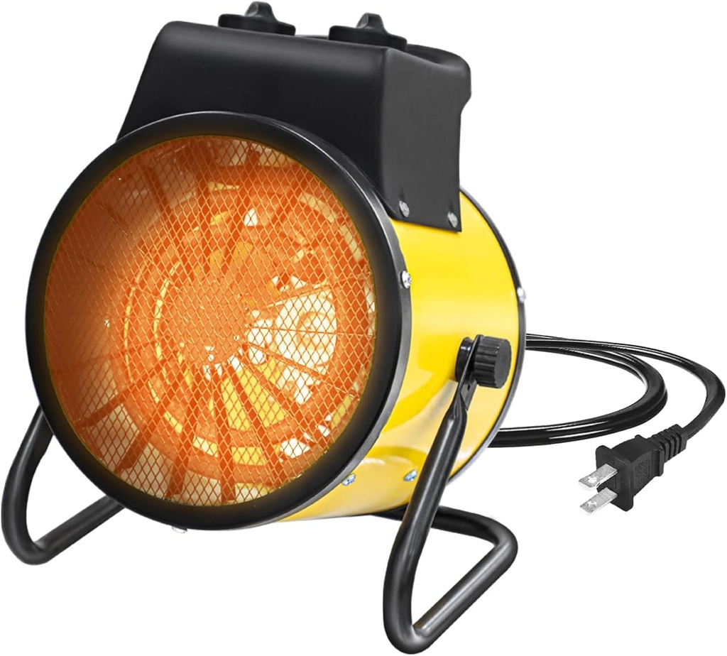 EAGLE PEAK 1500W Space Heater, Greenhouse Heater for Greenhouse, Grow Tent, Garage, and RV Use, Water Resistant IPX 4 Rated, Overheat Protection, Radiant Heating, 1 Pack, Yellow