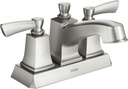 Moen Conway Spot Resist Brushed Nickel Two-Handle Centerset Bathroom Faucet with Drain Assembly, WS84922SRN