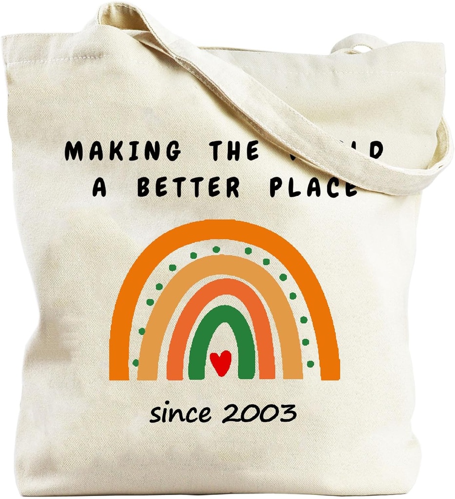 2000 2001 2002 2003 2004 2005 2006 2007 2008 2009 Birthday Gifts for Women, Reusable Canvas Tote Bags for Shopping