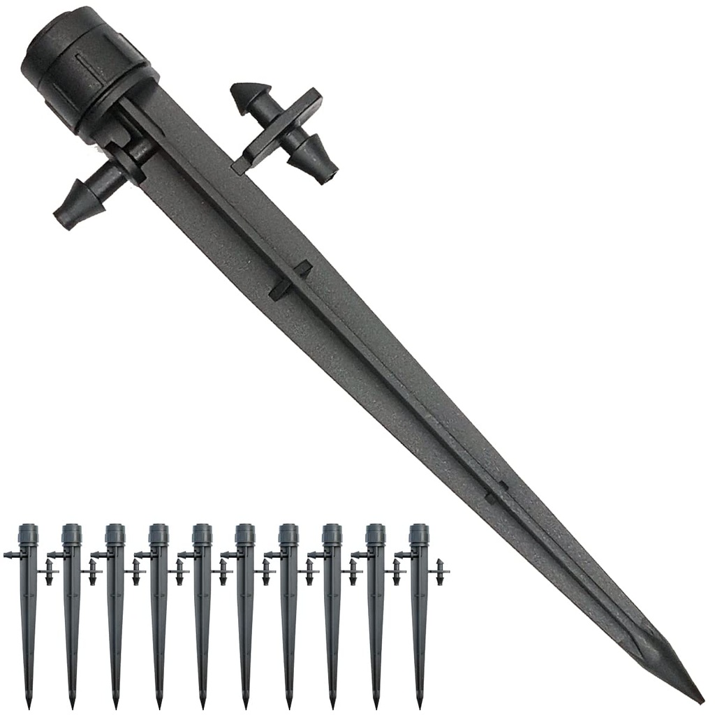 25 Pcs Drip Irrigation Emitters, Adjustable Flow 0-20 GPH Irrigation Drippers with Stake, Full Circle Flow Sprinkler Head, Micro Sprinkler for Garden Patio Lawn Flower Bed