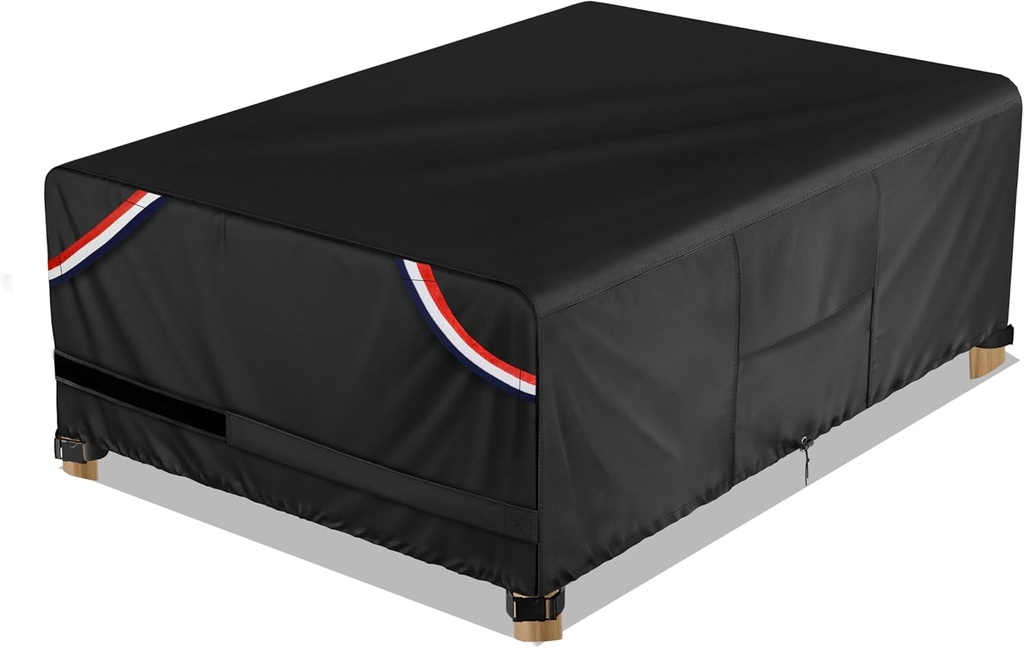 KylinLucky Outdoor Table Cover Heavy Duty 600D Waterproof Tear-Resistant - 74x47 Inch Rectangle Patio Furniture Protector for Deck, Garden, Picnic