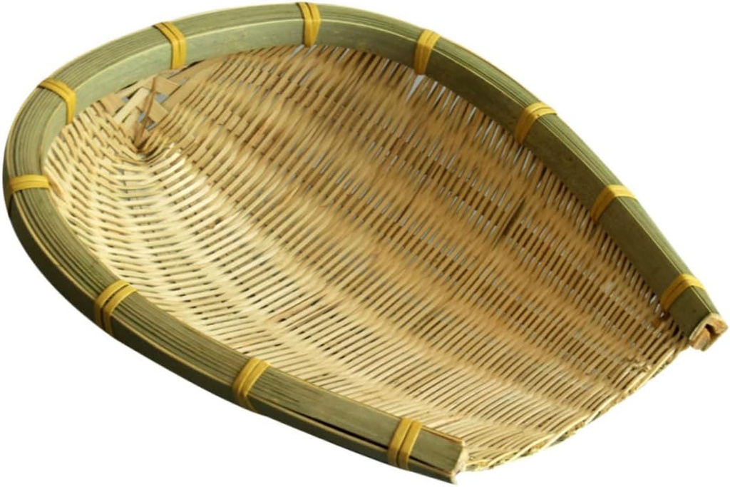 Handmade Bamboo Basket Kitchen Vegetable and Fruit Woven Basket for Outdoor Picnics Decorative Serving and Washing Produce Natural