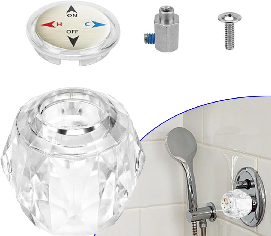 RP41661 Upgraded Universal Shower Handle Replacement Kit for Hybrid Faucets - with Transparent Acrylic Plug, Compatible with Delta Single Handle Faucets