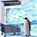 Swamp Cooler Air Conditioner with Dry Burn Protection, 4-in-1 Evaporative Air Cooler with 7-Gal Water Tank, 4 Modes, 3 Speeds, Remote, 12H Timer, Portable Windowless AC for Bedroom Home Office