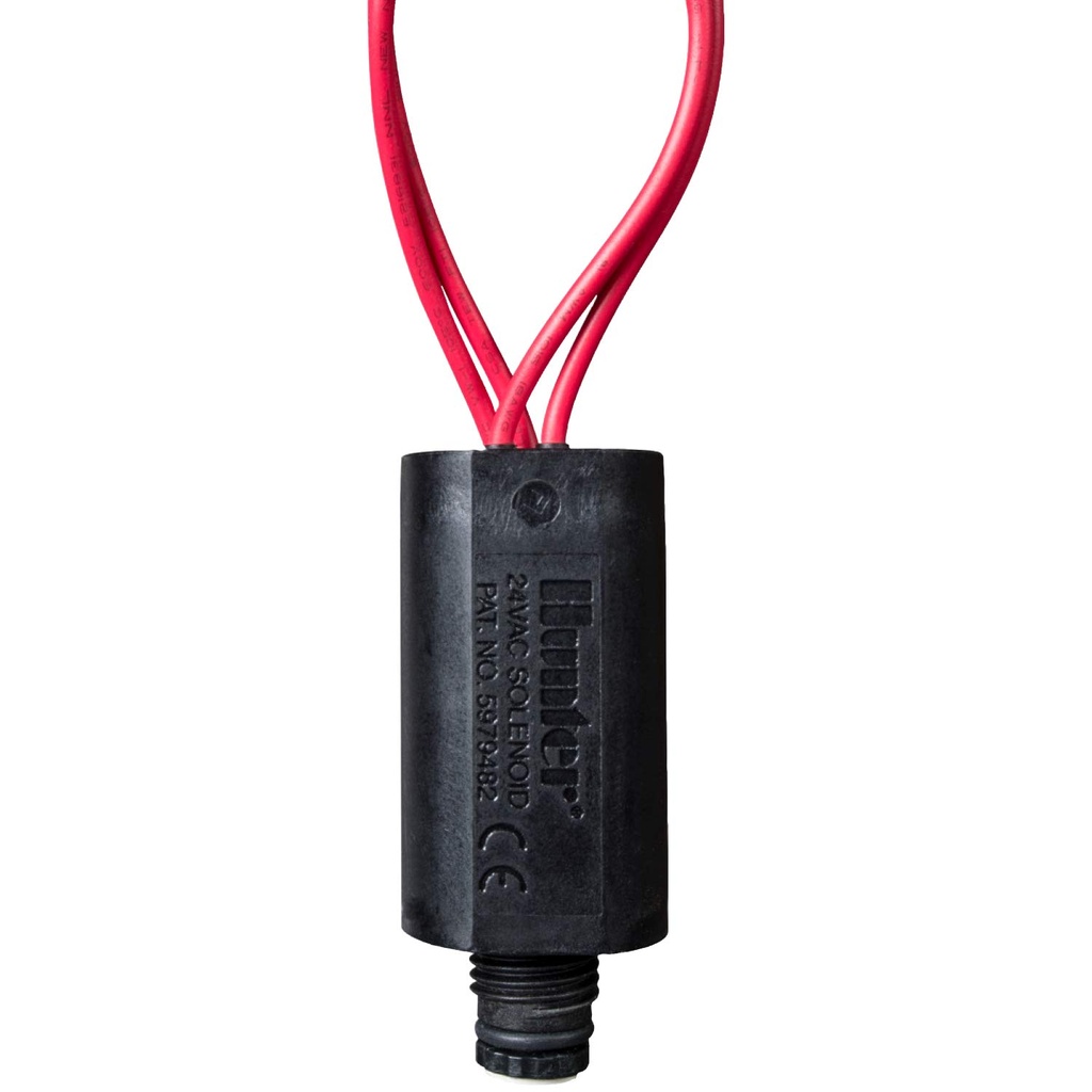 Hunter AC-Solenoid Replacement, 24V Sprinkler Valve Solenoid for Hunter Irrigation Valves, Heavy Duty Encapsulated Design, Captive Plunger, Pre-Stripped Wires
