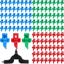 150 Pcs Drip Irrigation Emitters, Micro Water Spray Nozzle Garden Sprinkler Refraction Sprayer and Drip Hole Punch Tool for Garden Lawn Irrigation System, 90, 180, 360 Degree