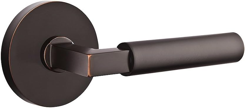 Disc Rosette Door Set with Hercules Levers Left Hand Privacy in Oil Rubbed Bronze