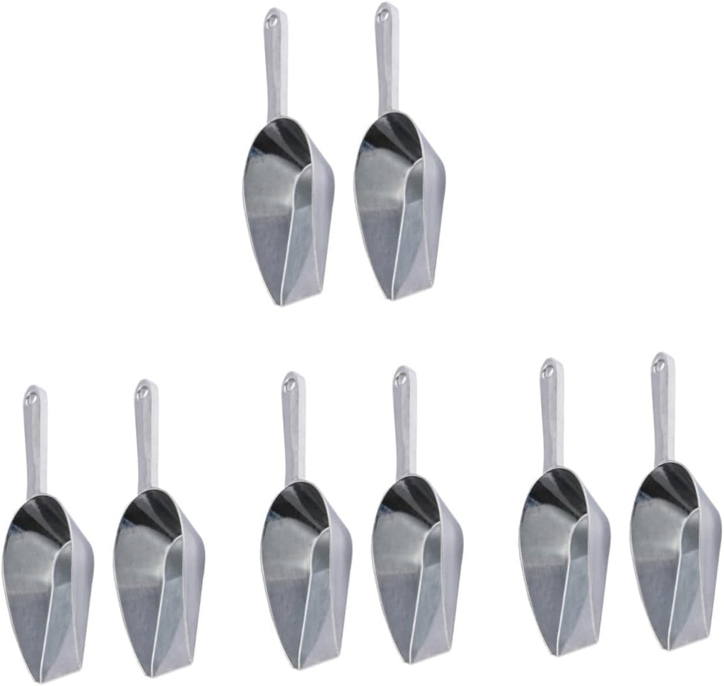 Alipis 8pcs Aluminum Alloy Square Mouth Ice Scoop for Bars and Supermarkets Multi-functional Ice Shovel Easy to Clean Resistant