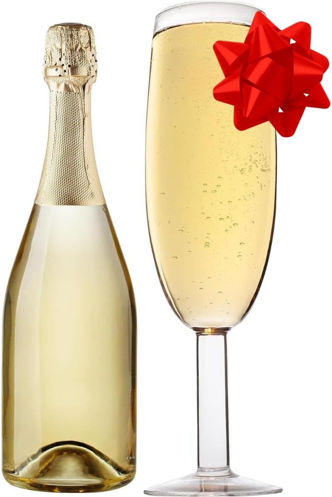 Oversized XL Giant 25oz Champagne Flute - Holds a Full Bottle of Champ - Made of Hand-Blown Glass NOT Plastic - Jumbo Glassware Fun for Thanksgiving, Bachelorette Trips, Birthdays- Holiday Xmas Gift