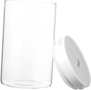 Zerodeko 1pc Vacuum Seal Glass Food Storage Jar Airtight Kitchen Canister for Coffee Tea Dried Fruits and Snacks Household Glass Jar White Lid