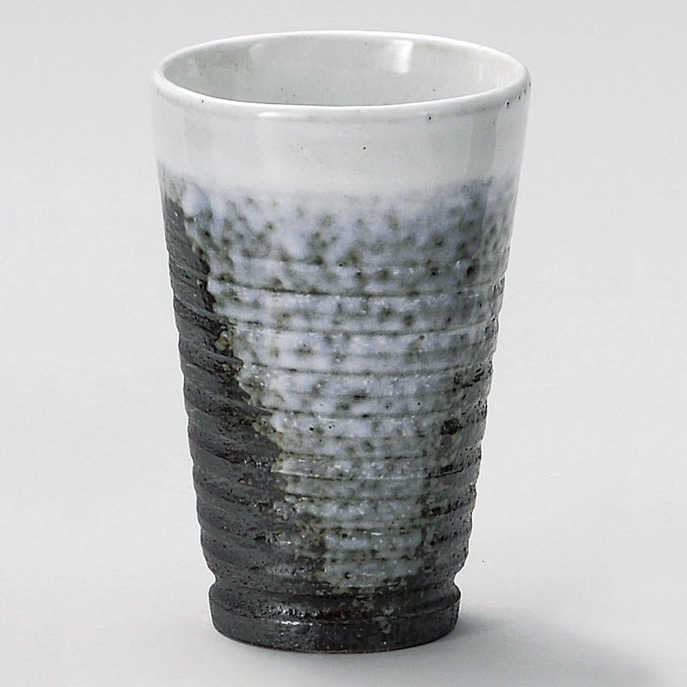 White Flowy Free Cup (Large) (Banko Ware) 3.4 x 4.8 inches (8.7 x 12.3 cm), 5.6 oz (160 g), Free Cup, Soil, Restaurant, Ryokan, Japanese Tableware, Restaurant, Stylish, Tableware, Commercial Use