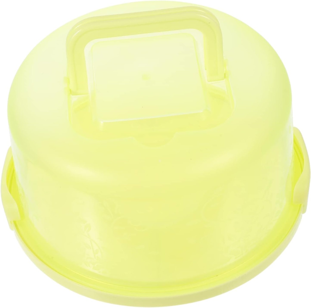 Unomor Portable Green Plastic Cake Carrying Case with Lid and Oil Handheld Cake Carrier for Birthday Parties and Outdoor Storage Dust Resistant Reusable Box