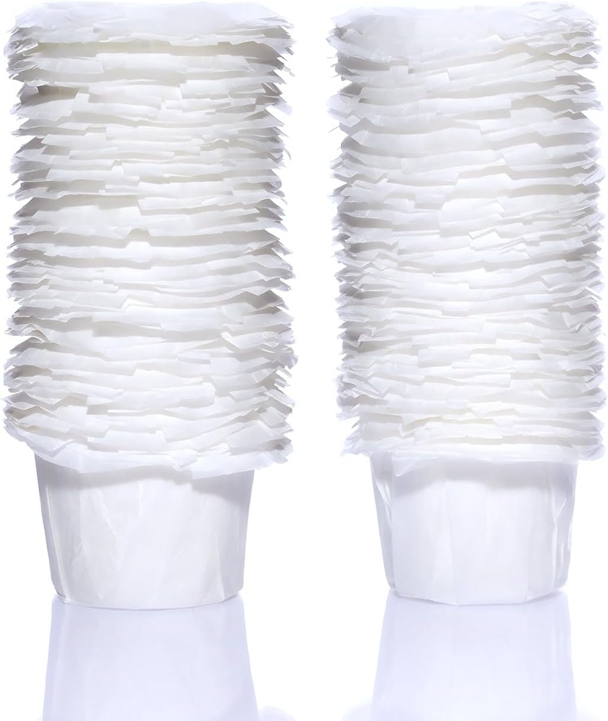 Disposable K Cup Filters, 100 Count Disposable Paper Filters for Keurig Reusable K Cups, White
