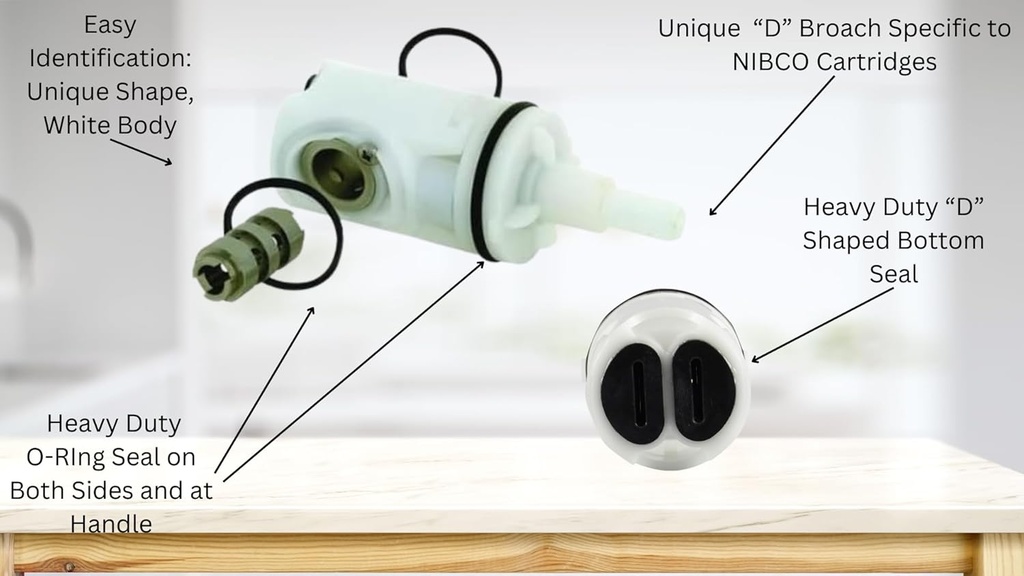 T & T Hardware Replacement Pressure Balance Cartridge for Valley Single Handle Shower V4268, Includes O-Rings & Washers, White