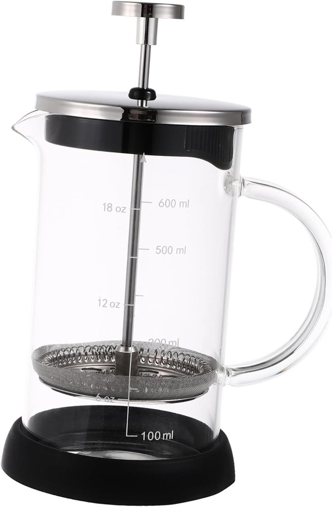 Teapot with Scale 21oz Manual Coffee Press 600ml for Tea Coffee Making