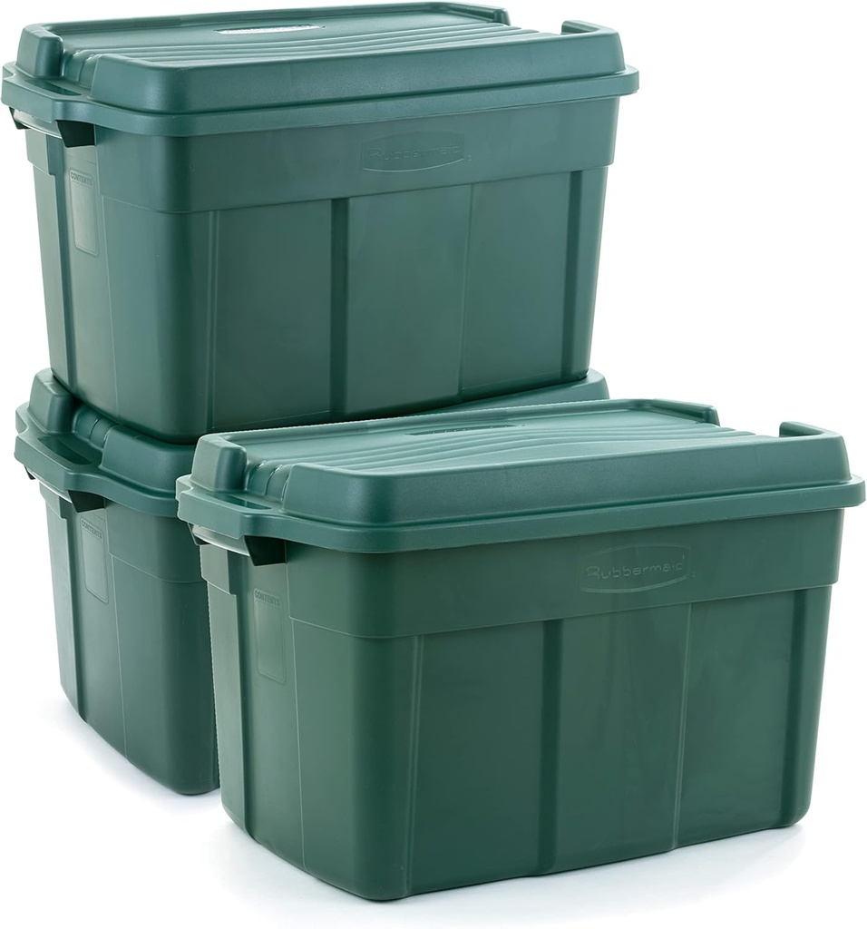 Rubbermaid 3 Pack High Top Storage Containers for Garage and Home Use, 37 Gallon