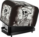 Skeleton Chef 2 Slice Toaster Covers Dustproof Splash-Proof Bread Machine Cover Fingerprint Protectors Small Washable Kitchen Appliance Cover Universal Size