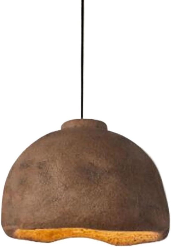 Resin Pendant Light Japanese Style Farmhouse Hanging Lamp Vintage Restaurant Suspension Chandelier for Bedroom Corridor Homestay Exhibition Hall(Color:30 * 46cm A-White), SA1208(35 * 26CM B-Brown)
