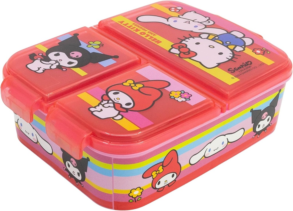 Stor Hello Kitty and Friends Lunch Box with 3 Compartments for Kids