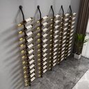 Wine Rack Wall Mounted, 72.8in High Metal Wine Bottle Holder for 12 Bottles, Kitchen Organization and Wine Storage for Commercial Restaurants Pantry Bar Wine Cellar (Black, Two rows-24 Bottles)