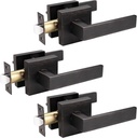 knobelite Hardware (3 Pack) Door Lever Passage Set,Passage Lever Door Handle [Non-Locking Lever Set] for Hallway Doors or Closets with Oil Rubbed Bronze Finish,Keyless Interior Door Leversets