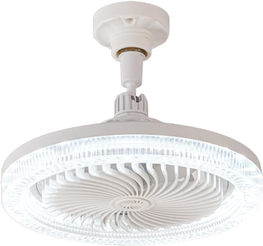 Small Ceiling Fan with Lights,10 inch Modern Crystal Ceiling Fans Adjustable 3 Color Temp E27 LED Ceiling Fans for Bathroom/Bedroom/Garage/Kids Room - White