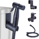 Handheld Bidet Sprayer for Toilet, Stainless Steel Adjustable Pressure Jet Spray Kit for Feminine Wash, Baby Diaper Sprayer & Muslim Shower, Leak-Proof with Easy Wall or Toilet Mount (Black)