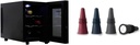 Koolatron 6 Bottle Wine Cooler, Black, Thermoelectric Wine Fridge, 0.65 cu. ft. (16L), Freestanding Wine Cellar, Red, White and Sparkling Wine Storage & Rabbit Bottle Stoppers, Set of 4, Multicolor