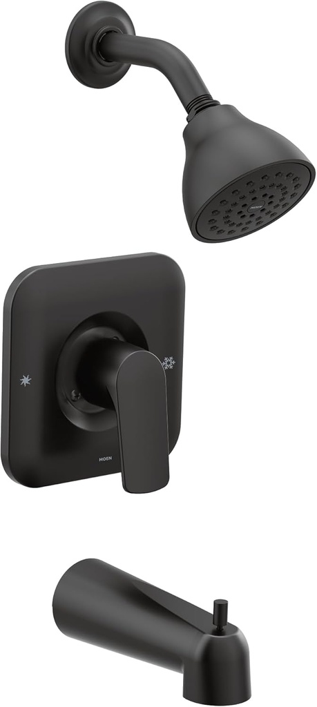 Moen T2813EPBL Rizon Posi-Temp Eco-Performance Tub and Shower Trim, Valve Required, Matte Black