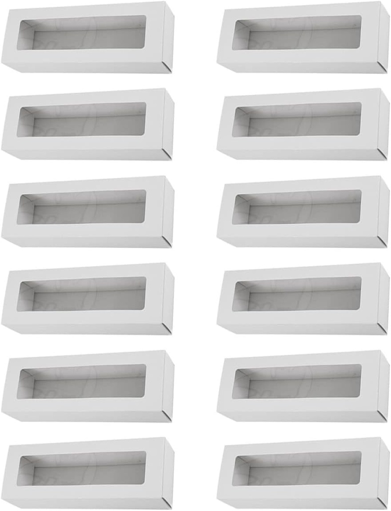 12pcs Multipurpose Storage Containers Window Cookie Box Simple Cake Boxes Design Paper Material for Mooncakes Cupcakes Pastries