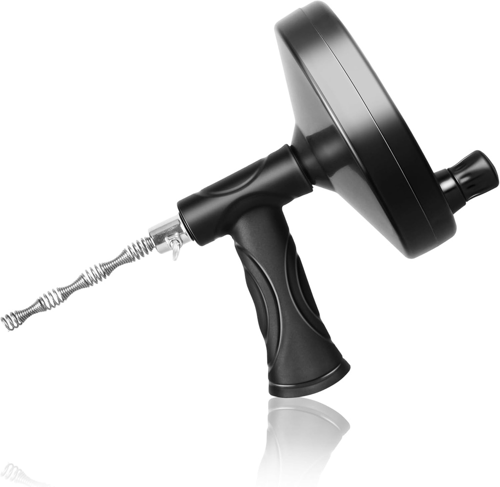 Drain Auger 33 Ft Heavy Duty Pipe Drain Clog Remover for Bathroom, Kitchen, Tub Drain Sink Black