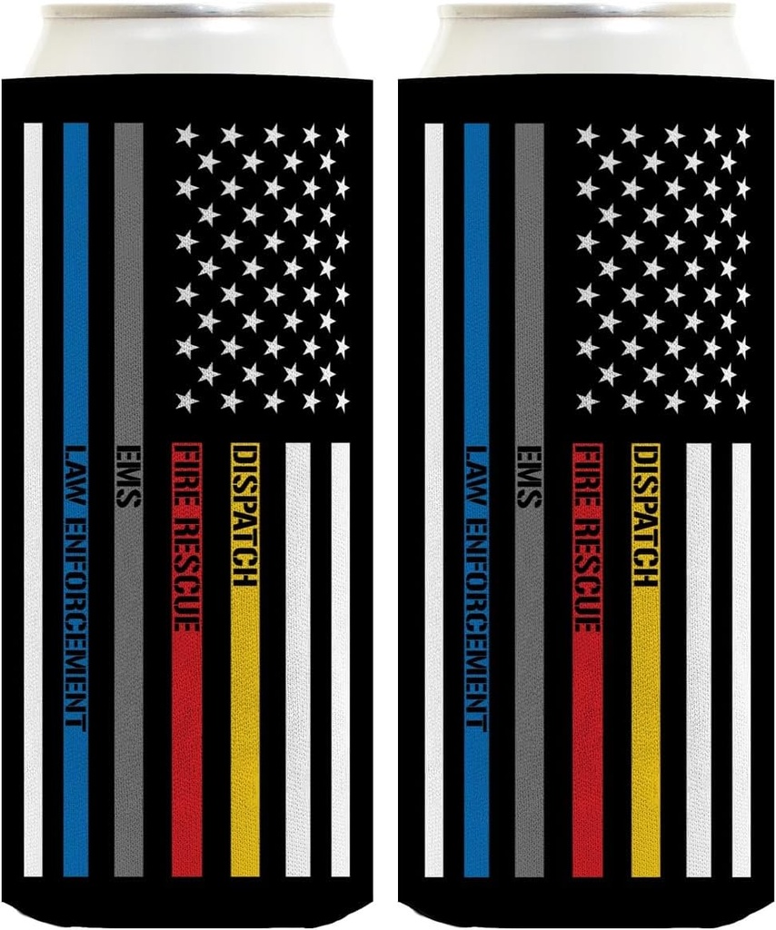First Responder Gifts For Women First Responders Working Together To Make A Difference 2-Pack Ultra Slim Can Thermocoolers