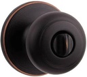 Kwikset Cove Interior Privacy Door Knob with Lock, Door Handle For Bathroom and Bedroom, Venetian Bronze Keyless Turn Lock Doorknob
