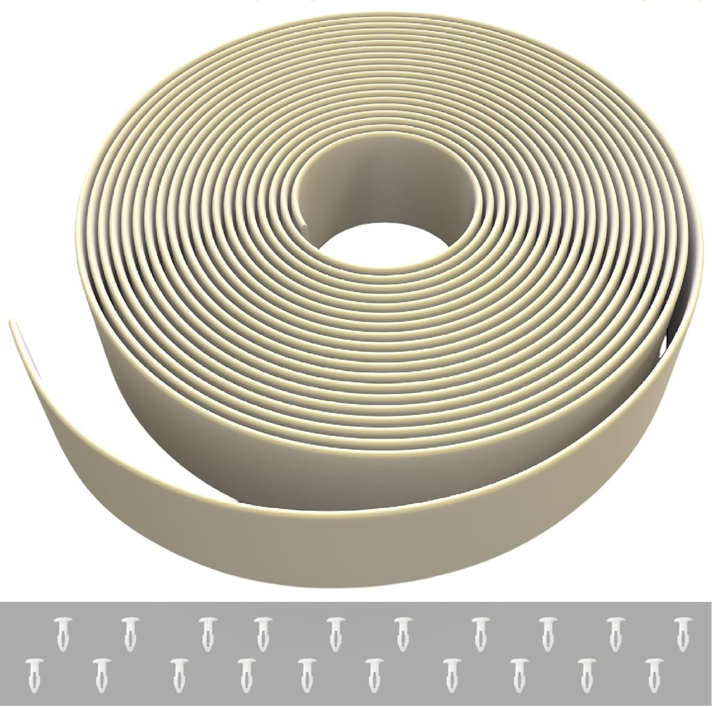 1.5" Vinyl Straps for Patio Chairs Repair Kit Lounge Strapping Outdoor Patio Furniture Repair 20' Matte Finish (Driftwood) + 20 Rivets