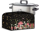 Mushroom Butterfly Anti-Dirty Crock Pots Cover Compatible with 6-8 Quart Slow Cooker Scratches-Proof Machine Washable Oval Crock Pots Case for Home Kitchen Decoration