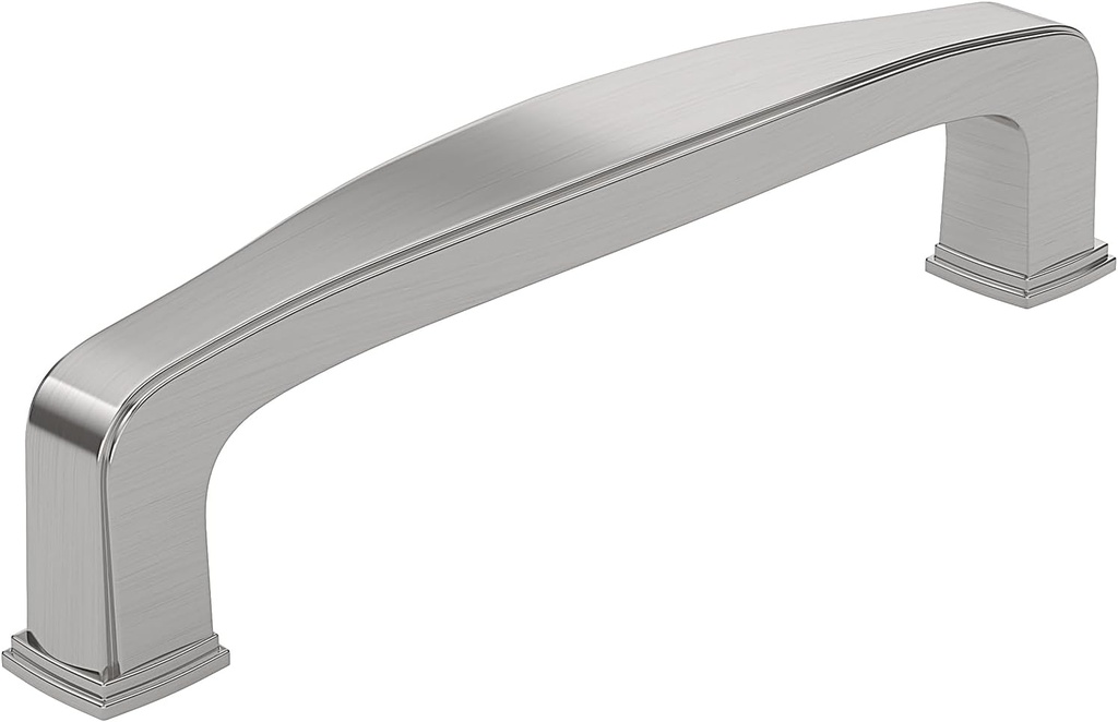 Richelieu Hardware BP81092195 Charlemagne Collection 3 3/4-inch (96 mm) Center-to-Center Brushed Nickel Transitional Cabinet and Drawer Pull Handle for Kitchen, Bathroom, and Furniture