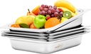 FUSON 4 Pack Hotel Pans, 1/2 Size 2.6" Deep, NSF, Commercial Stainless Steel Pan, Steam Table Pan, Catering Food Pans