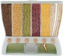 Dry Food Dispenser, Countertop 6Grid Cereal Dispenser, Rice dispenser 22 pounds, Kitchen Storage with Rice Hopper, for Flour, Sugar, Cereals, Nuts, Beans, Coffee