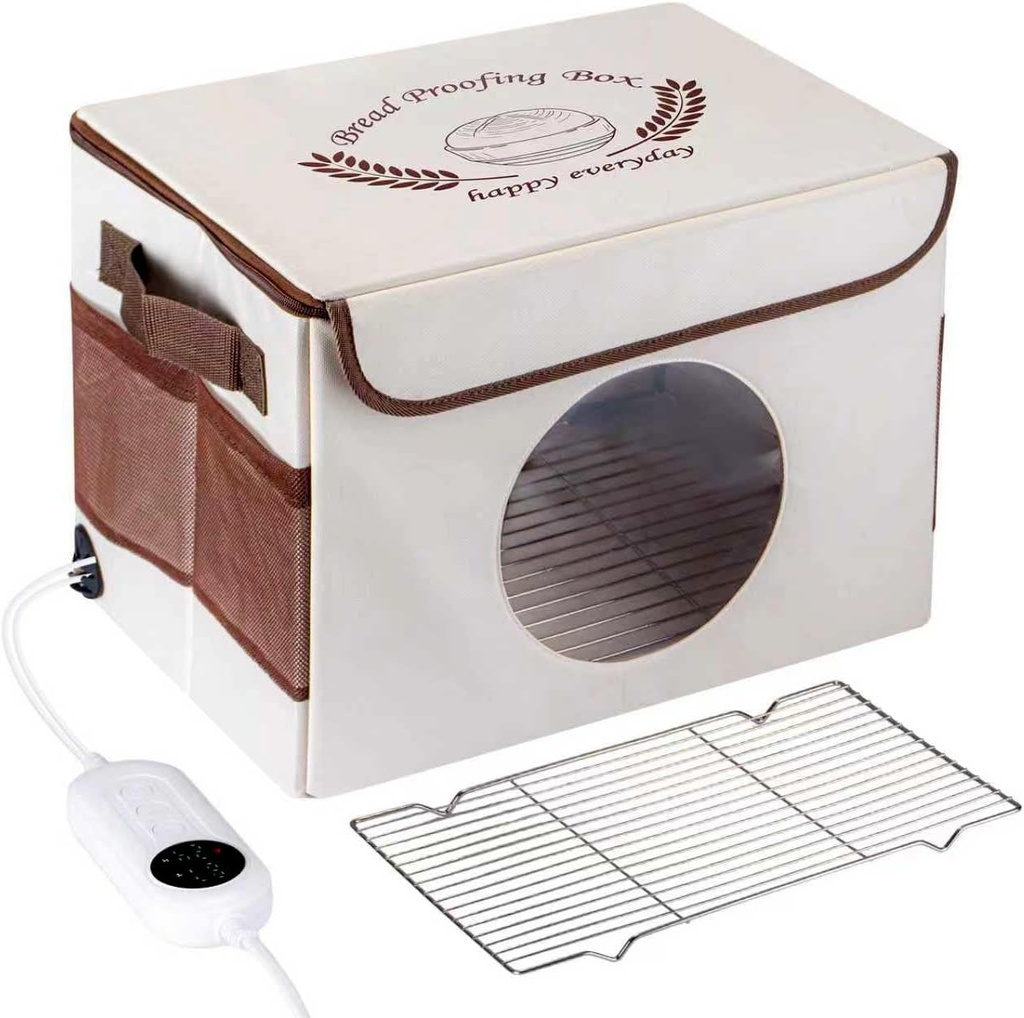 Bread Proofing Box with 86-113℉ Temp Control & 24H Timer, Dough Proofer with Metal Rack, Proofing Box for Sourdough, Bread Baking, Pizza, Yogurt, Kombucha, Space-Saving