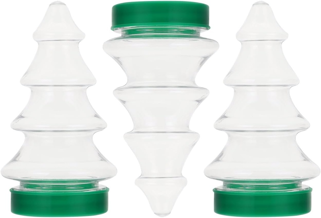 NUOBESTY 3Pcs Christmas Tree Candy Jars with Lids, Plastic Cookie Containers for Holiday Treats, Xmas Biscuit Storage & Christmas Decorations, Festive Kitchen and Party Supplies
